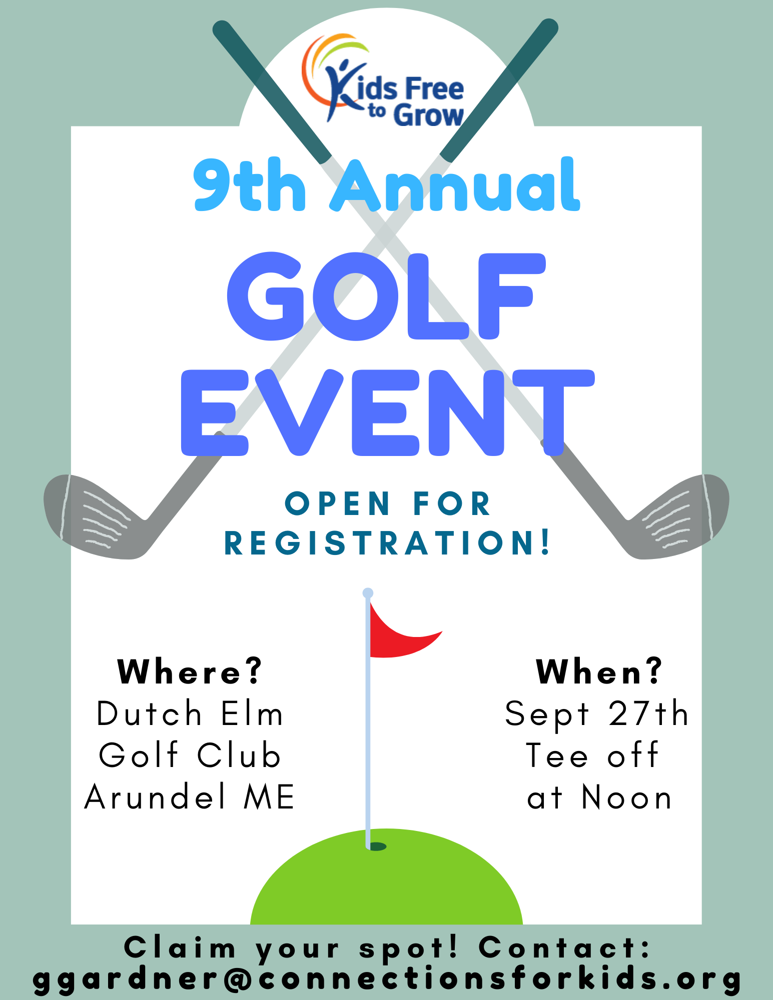 Annual Golf Fundraising Event for Kids Free to Grow! Working towards fighting child abuse and providing parents & children with educational workshops and programs.