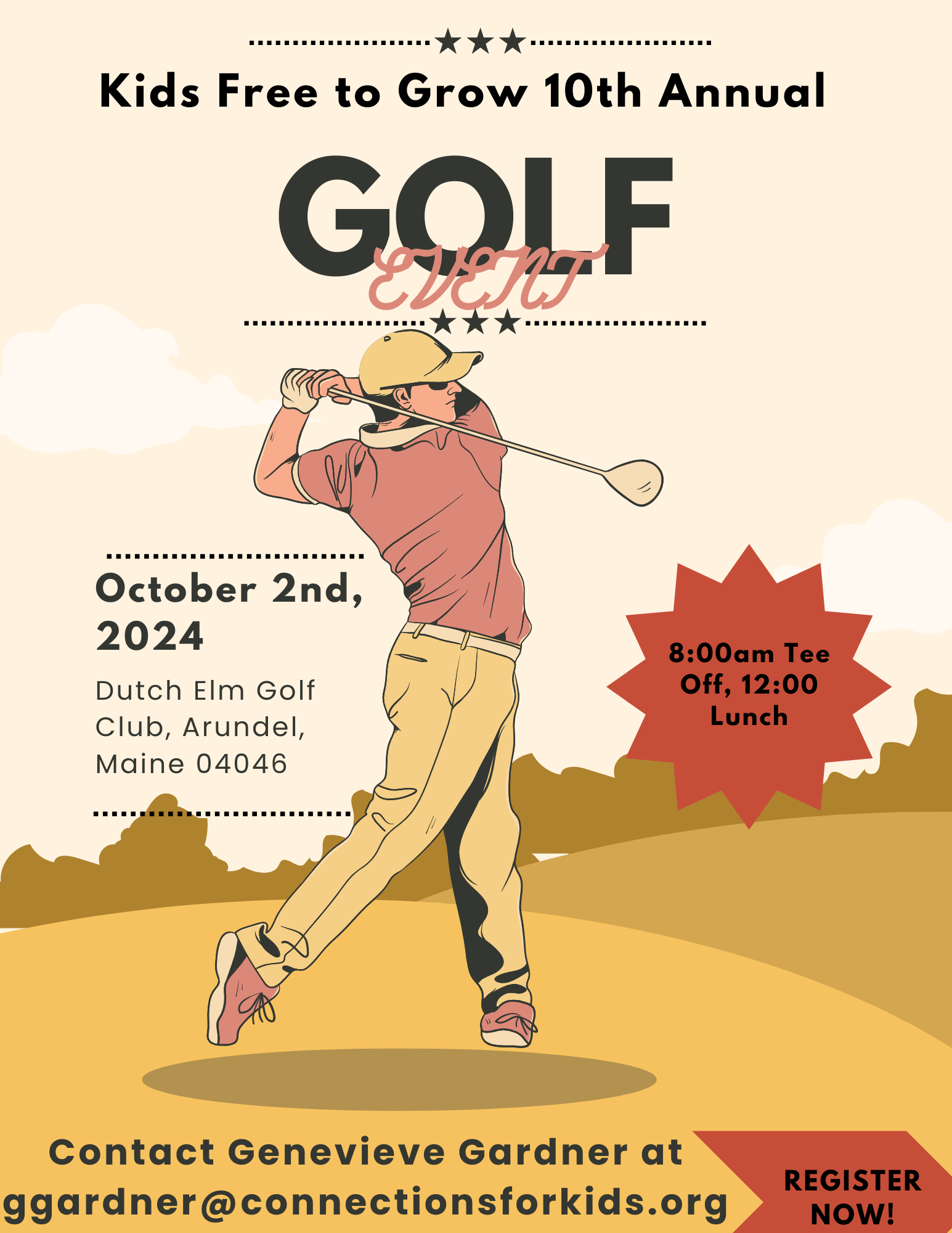 Annual Golf Fundraising Event for Kids Free to Grow! Working towards fighting child abuse and providing parents & children with educational workshops and programs.